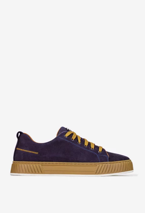 Pantofi barbati bleumarin din piele nabuc
