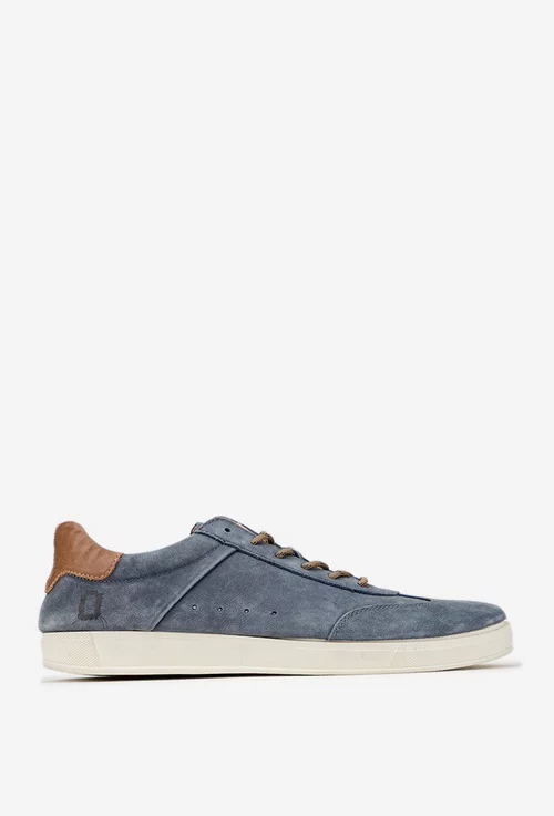 Pantofi barbati bleumarin din piele nabuc picture - 2
