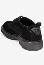 Pantofi barbati confectionati din piele intoarsa neagra cu model