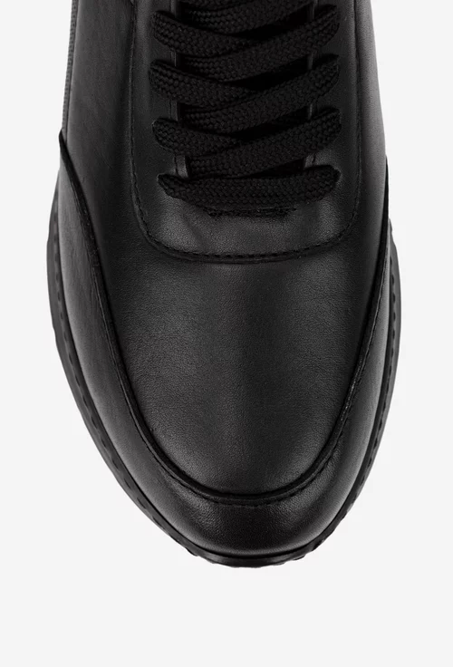 Pantofi barbati confectionati din piele naturala neagra