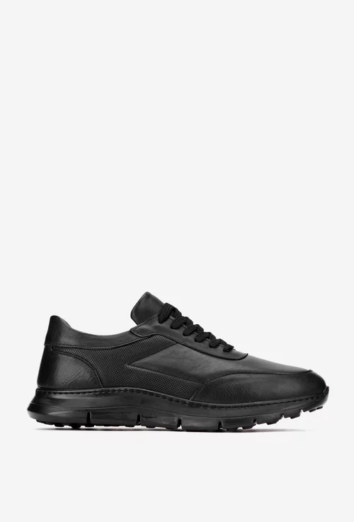 Pantofi barbati confectionati din piele naturala neagra