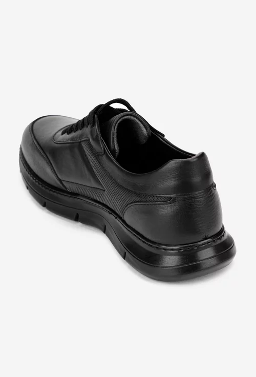 Pantofi barbati confectionati din piele naturala neagra