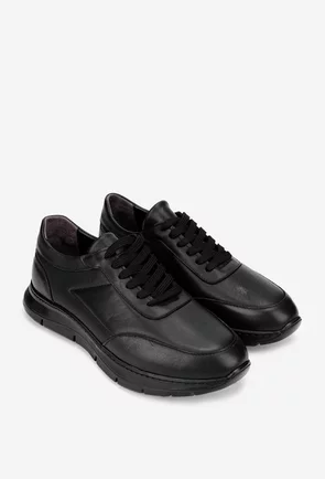 Pantofi barbati confectionati din piele naturala neagra