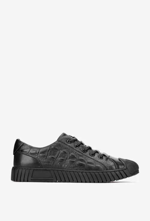 Pantofi barbati confectionati din piele naturala neagra
