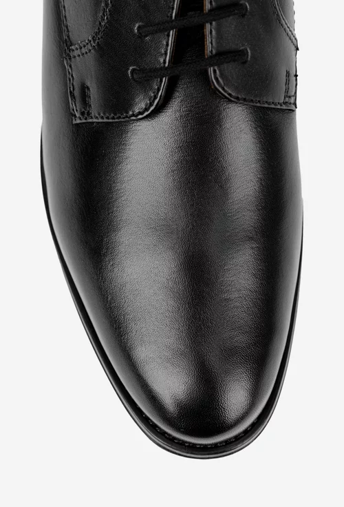 Pantofi barbati confectionati din piele naturala neagra