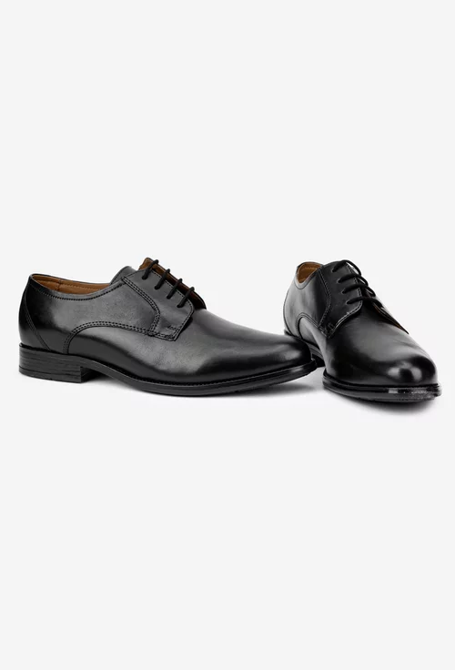 Pantofi barbati confectionati din piele naturala neagra