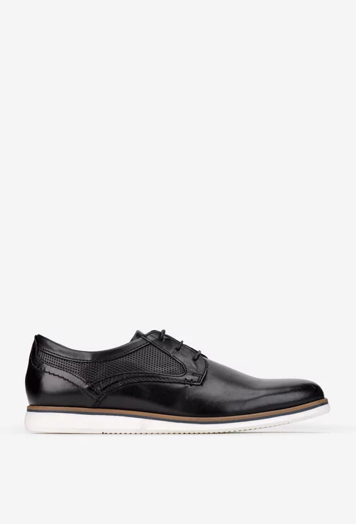 Pantofi barbati confectionati din piele naturala neagra