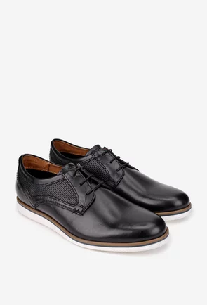 Pantofi barbati confectionati din piele naturala neagra