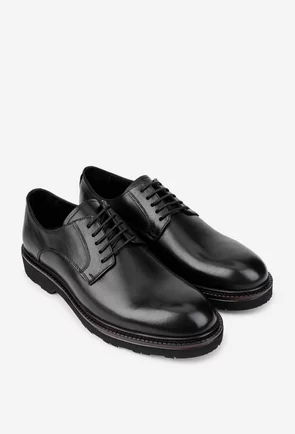 Pantofi barbati confectionati din piele naturala neagra