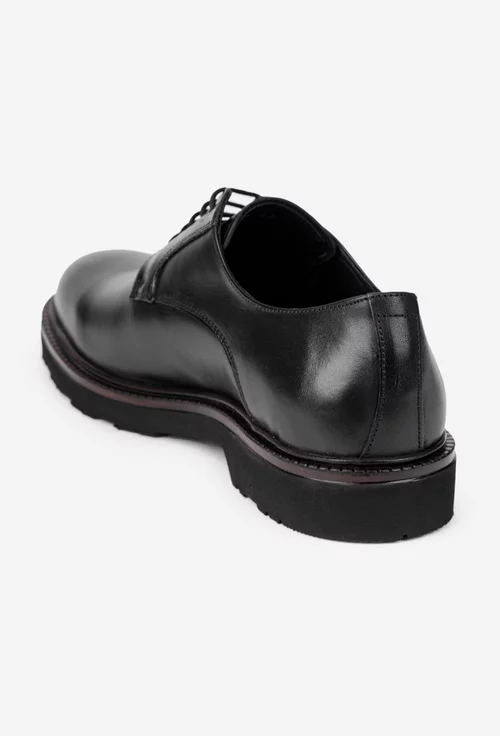 Pantofi barbati confectionati din piele naturala neagra