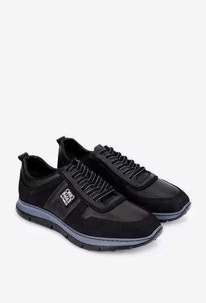 Pantofi barbati confectionati din piele neagra
