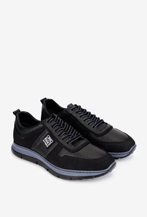 Pantofi barbati confectionati din piele neagra