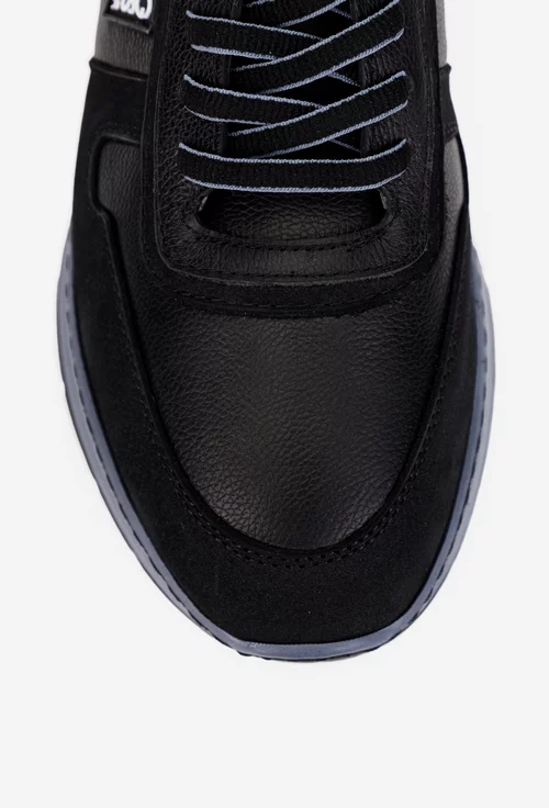 Pantofi barbati confectionati din piele neagra