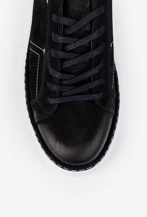 Pantofi barbati confectionati din piele neagra