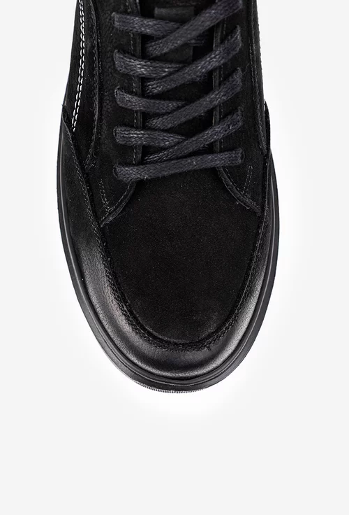 Pantofi barbati confectionati din piele neagra