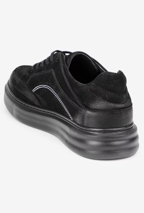 Pantofi barbati confectionati din piele neagra