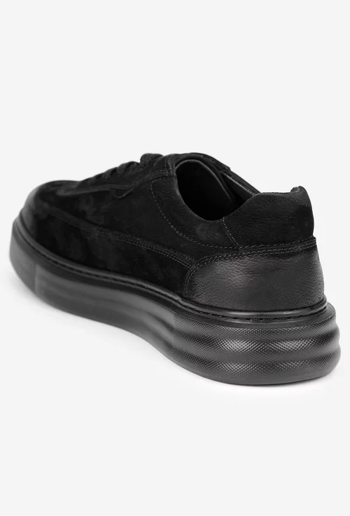 Pantofi barbati confectionati din piele neagra