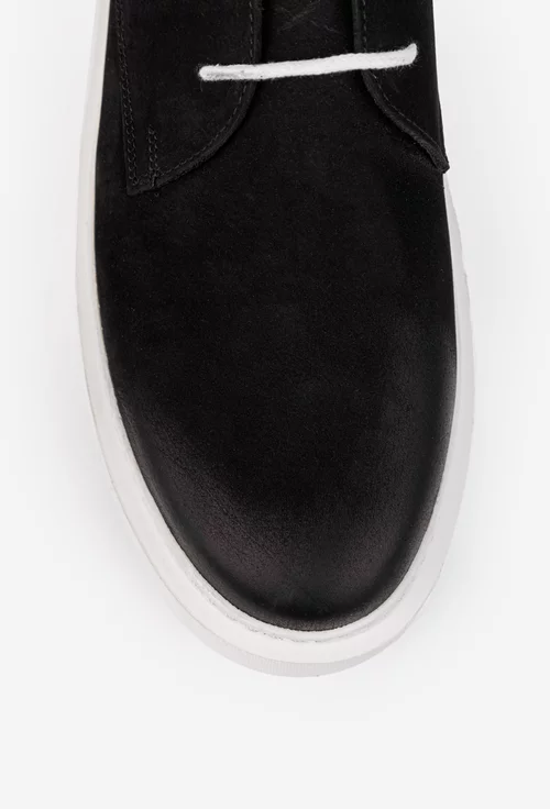 Pantofi barbati confectionati din piele neagra