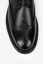 Pantofi barbati confectionati din piele neagra cu model