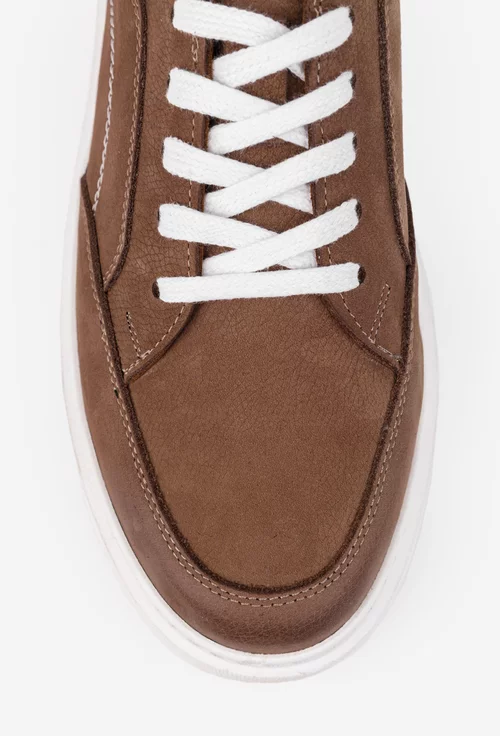 Pantofi barbati confectionati din piele taupe