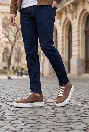 Pantofi barbati confectionati din piele taupe