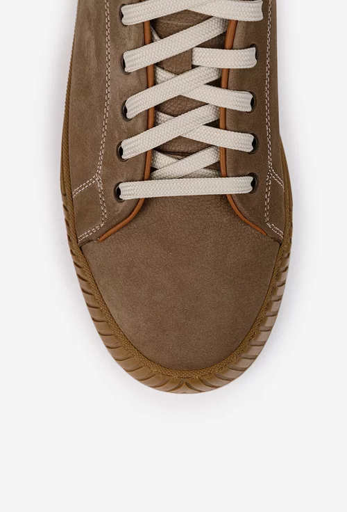 Pantofi barbati confectionati din piele taupe