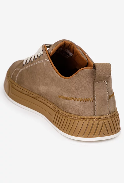 Pantofi barbati confectionati din piele taupe
