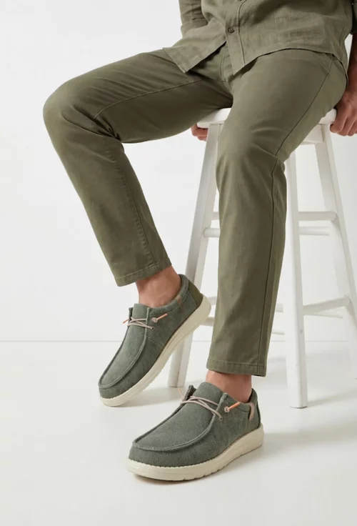 Pantofi barbati din material textil kaki