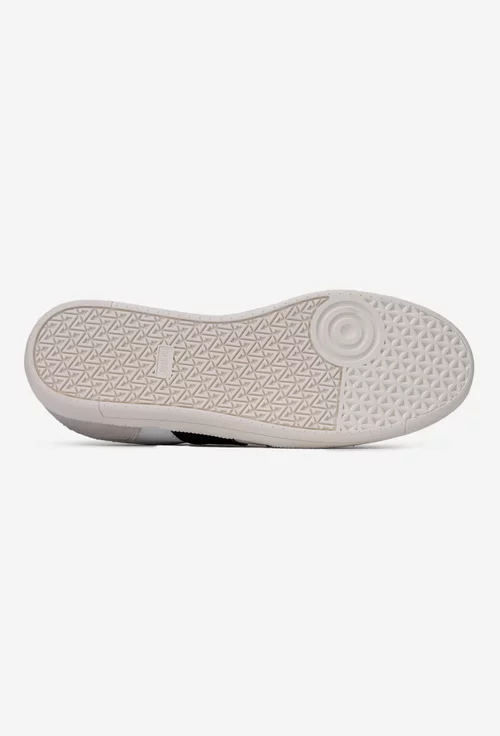 Pantofi barbati din piele alba cu gri si negru
