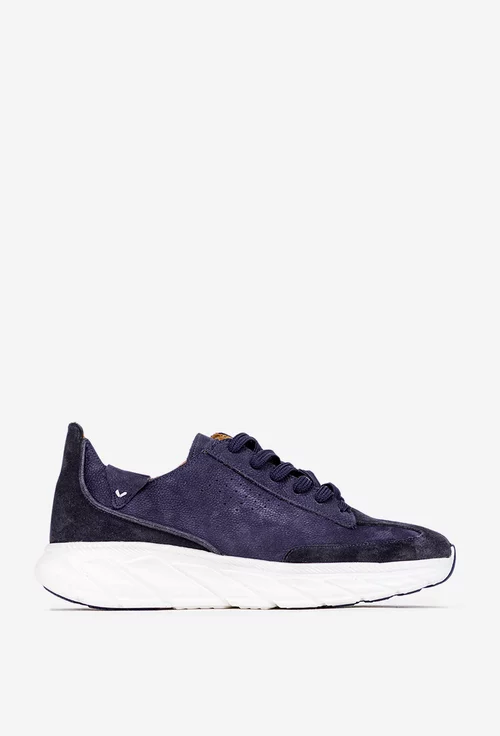 Pantofi barbati din piele bleumarin