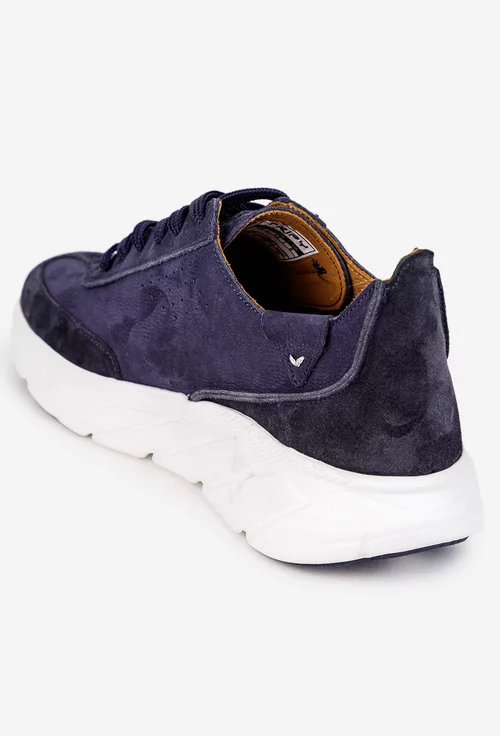 Pantofi barbati din piele bleumarin