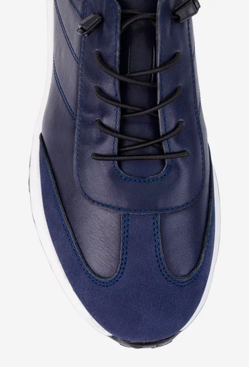 Pantofi barbati din piele bleumarin