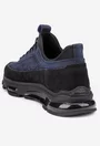 Pantofi barbati din piele bleumarin cu negru