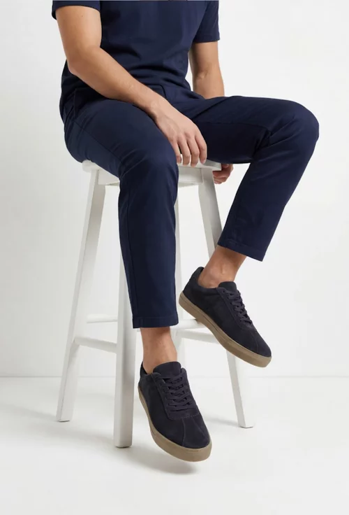 Pantofi barbati din piele intoarsa bleumarin