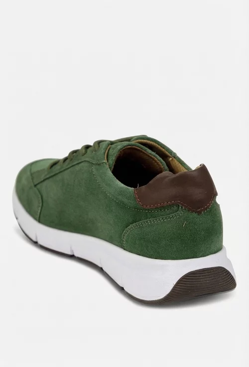 Pantofi barbati din piele intoarsa kaki