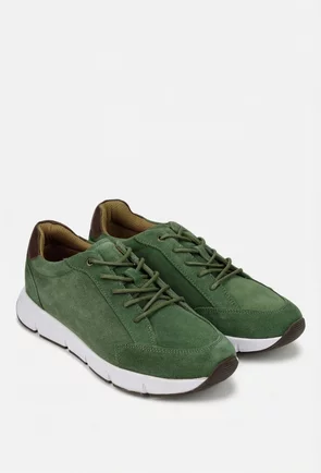 Pantofi barbati din piele intoarsa kaki