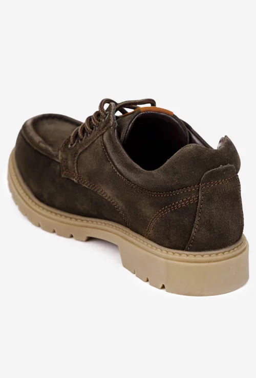 Pantofi barbati din piele intoarsa maro