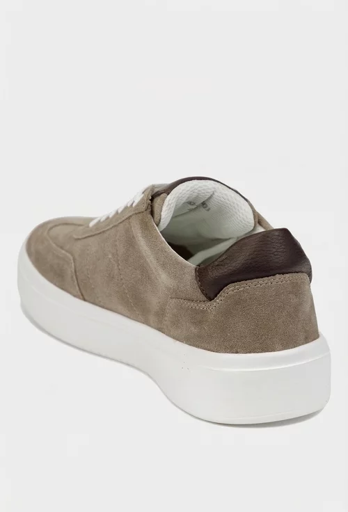 Pantofi barbati din piele intoarsa taupe
