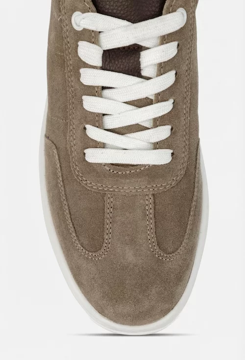 Pantofi barbati din piele intoarsa taupe