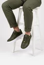 Pantofi barbati din piele kaki