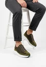 Pantofi barbati din piele kaki