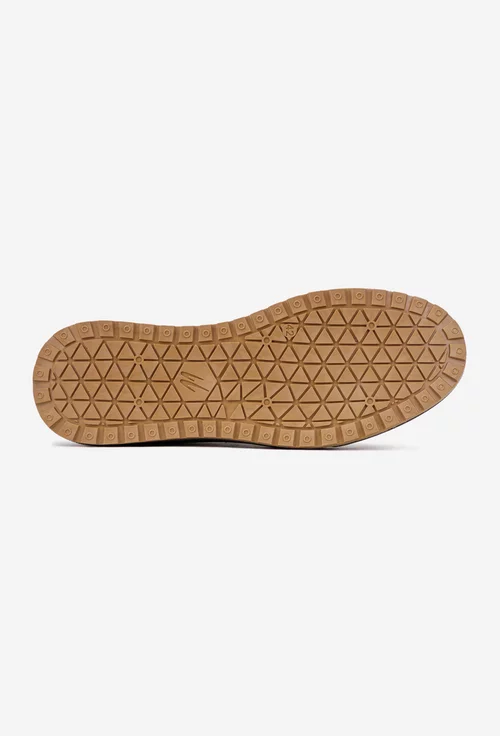 Pantofi barbati din piele maro cu siret elastic