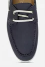 Pantofi barbati din piele nabuc bleumarin cu siret din piele