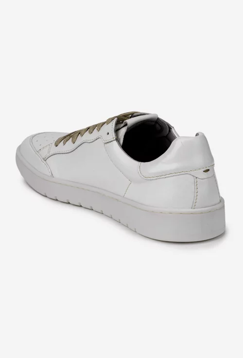 Pantofi barbati din piele naturala alba