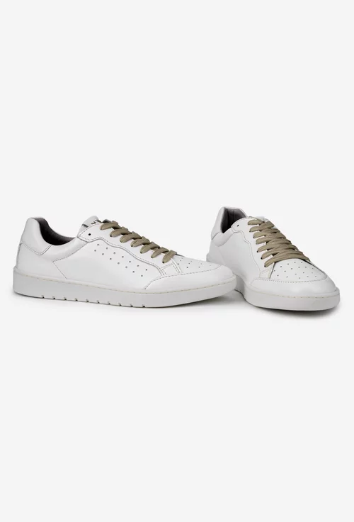 Pantofi barbati din piele naturala alba
