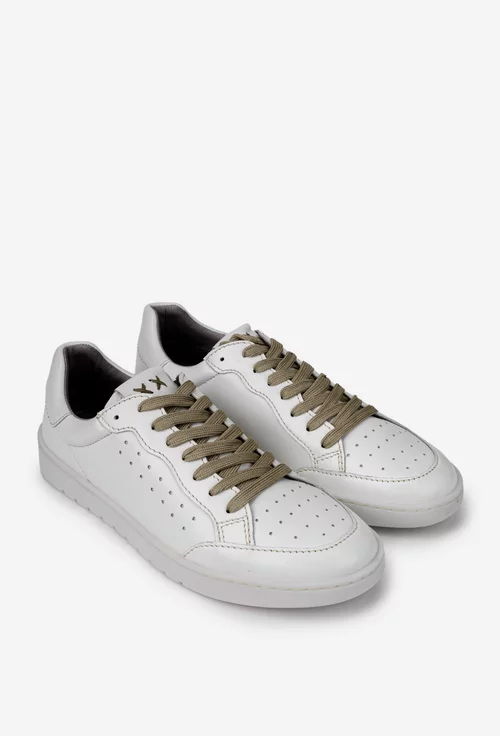 Pantofi barbati din piele naturala alba