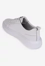 Pantofi barbati din piele naturala alba cu talpa alba