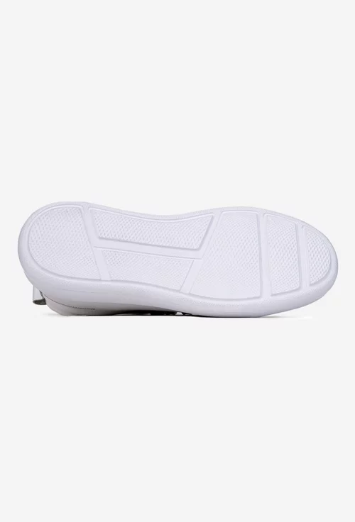 Pantofi barbati din piele naturala alba cu talpa alba