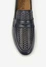 Pantofi barbati din piele naturala bleumarin cu perforatii