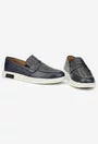 Pantofi barbati din piele naturala bleumarin cu perforatii